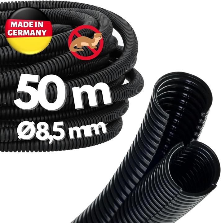Actual product image Kalitec 50 Meter Wellrohr Twin NW 10 I Wellschlauch zweiteilig I Solarwellrohr I Marderschutzrohr I (5000 cm)