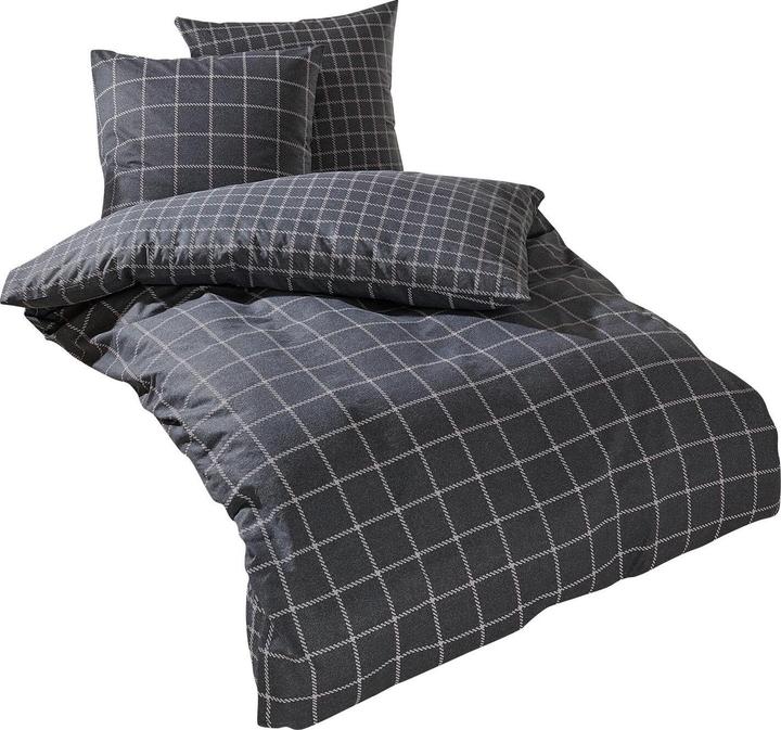 Produktbild Traumschlaf Karo anthrazit (Bettwäsche Set, 155x220 cm + 80x80 cm)