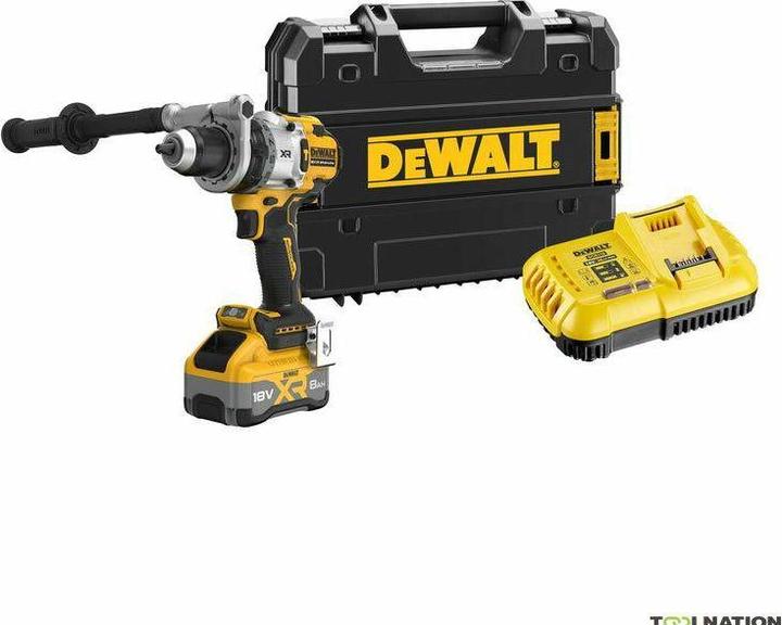 Actual product image DeWalt 18V XR thigh drilling screw. 169nm 1x8Ah (Rechargeable battery operated)