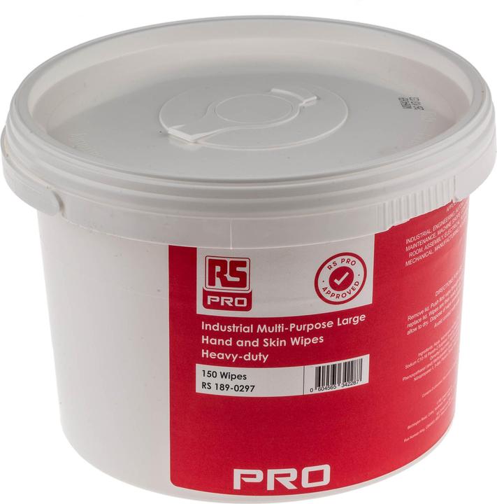 Image du produit Rs Pro Industrial, lingettes multi-usages pour le nettoyage des mains, blanc, 150 pièces/paquet (150 pcs)