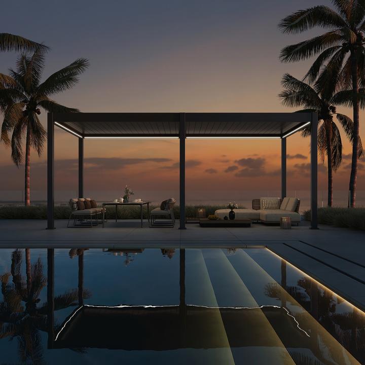 Actual product image Weide Electric pergola 3.6x7.2m anthracite with LED (720 cm, 360 cm)