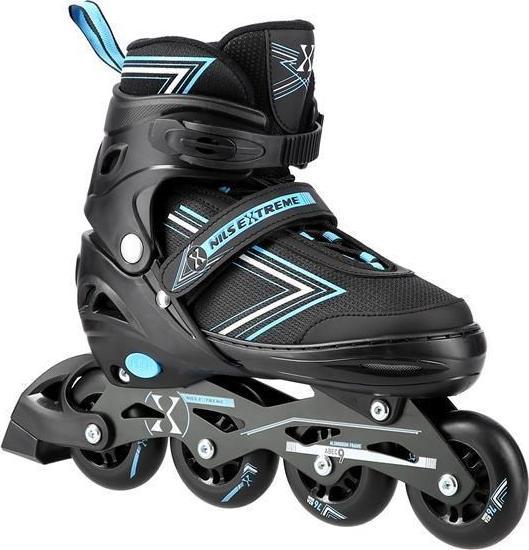 Nils Rollschuhe/Hockey-Skates NH11912 schwarz-blau - PU80 mm/82A (L 39-42) (39)