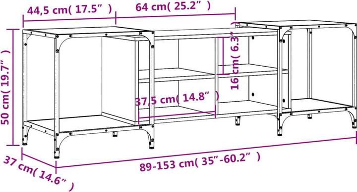Produktbild VidaXL TV-Schrank Räuchereiche 153x37x50 cm Holzwerkstoff,Farbe