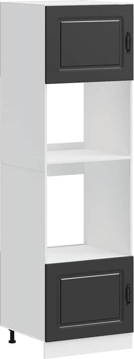 Produktbild VidaXL Herdumbauschränke 2 Stk. Lucca Schwarz Holzwerkstoff Backofenschrank (60 x 57 x 207 cm)