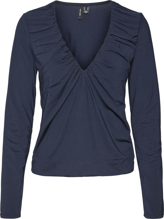 Actual product image Vero Moda Vmhanna Bianca Ls V-Neck Top Jrs Pop2 Top (S)