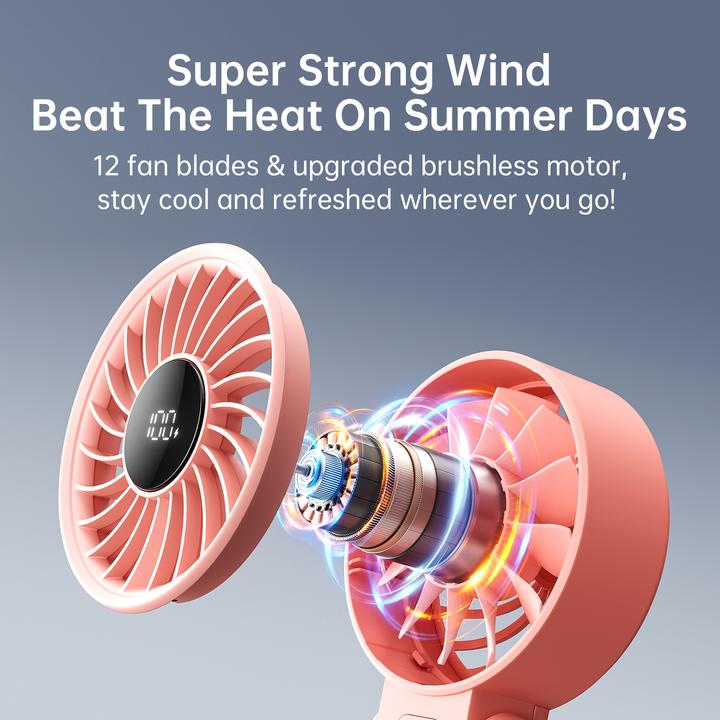 Actual product image Jisulife Handheld Fan Life7 (3600mAh) pink
