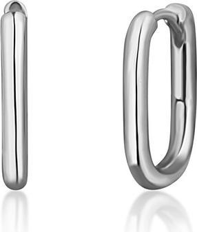 Image du produit JVD Minimalist Silver Oval Earrings
