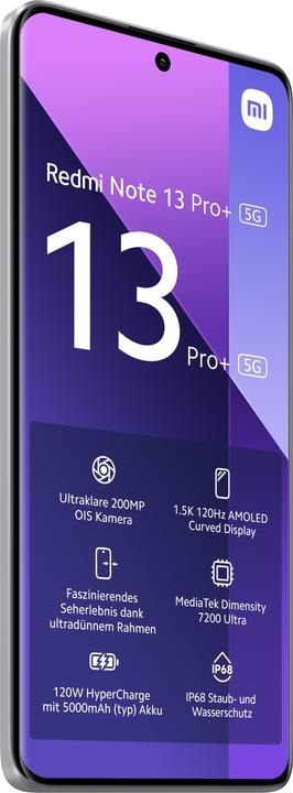 Produktbild Xiaomi Redmi Note 13 Pro+ 5G (512 GB, Moonlight White, 6.67", Dual SIM, 200 Mpx, 5G)