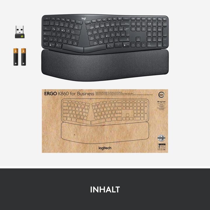 Actual product image Logitech Ergo K860 Split Keyboard for Business (CH, Wireless)