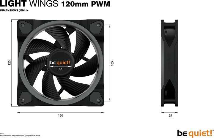 Actual product image be quiet! Light Wings (120 mm, 3 x)
