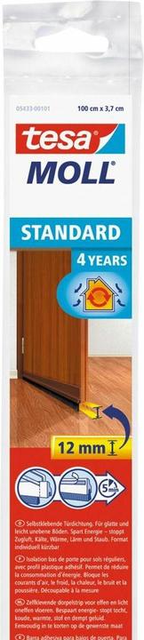 Actual product image tesa tesamoll STANDARD door sealing strip, self-adhesive door seal for smooth floors