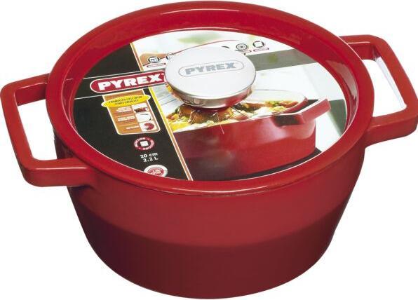 Immagine prodotto Pyrex Teglia Slow Cook, rotonda, con coperchio, ø: 200 mm, rossa (20 cm, Padella per friggere, Ceramica)