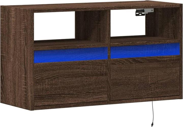 Immagine prodotto VidaXL Mobile TV Parete attrezzata Lavagna sospesa Illuminazione LED effetto rovere marrone