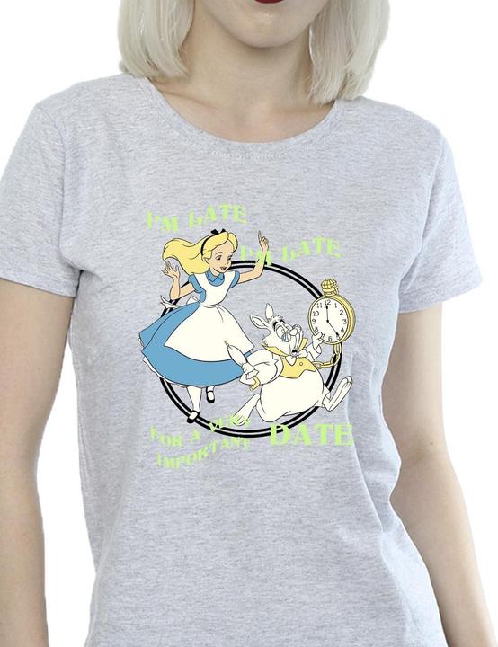 Actual product image Disney Womens/Ladies Alice In Wonderland I'm Late Cotton T-Shirt (XL)