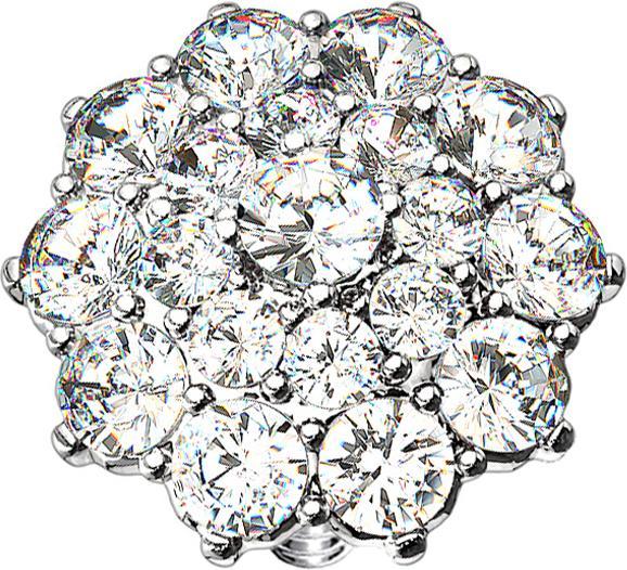 Produktbild Star Piercing Dermal Anchor silber Kristallblume (Chirurgenstahl 316L, Messing)