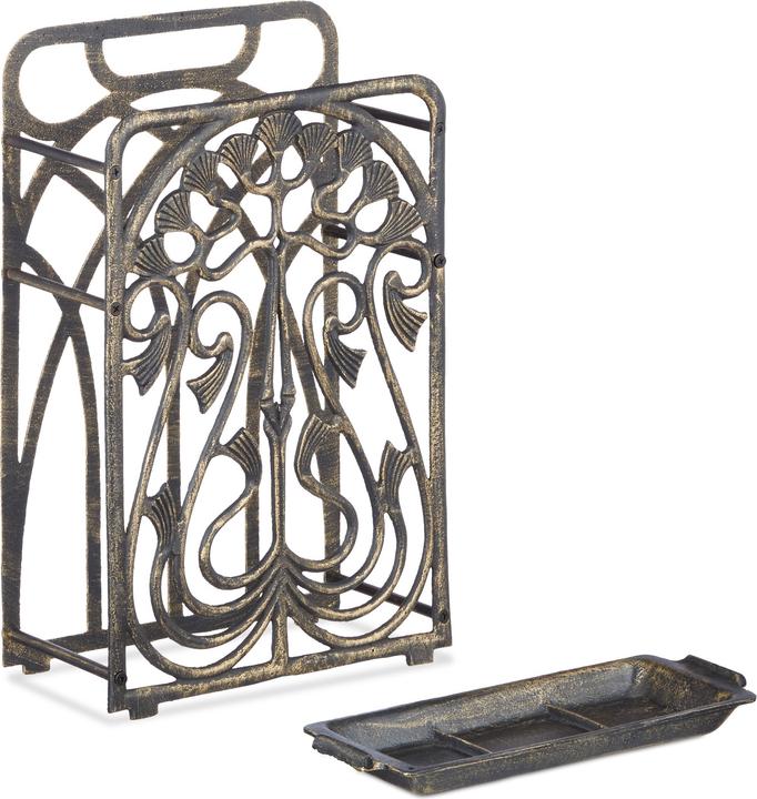 Relaxdays Cast Iron Umbrella Stand, Rectangular (30.5 x 16 x 48.5 cm)