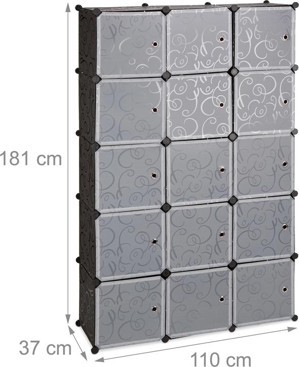 Actual product image Relaxdays Modular Shelf (110 x 37 x 181 cm)
