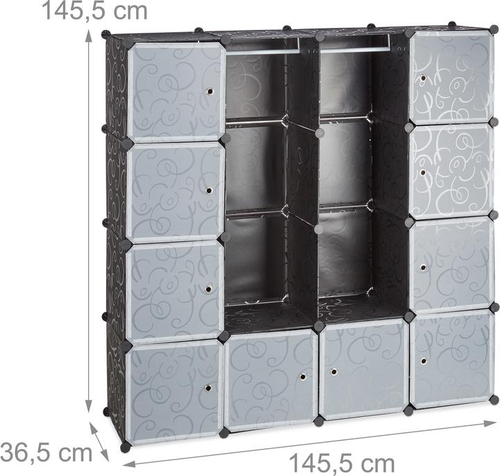 Image du produit Relaxdays Armoire modulaire à 12 compartiments (145,5 x 36,5 x 145,5 cm)