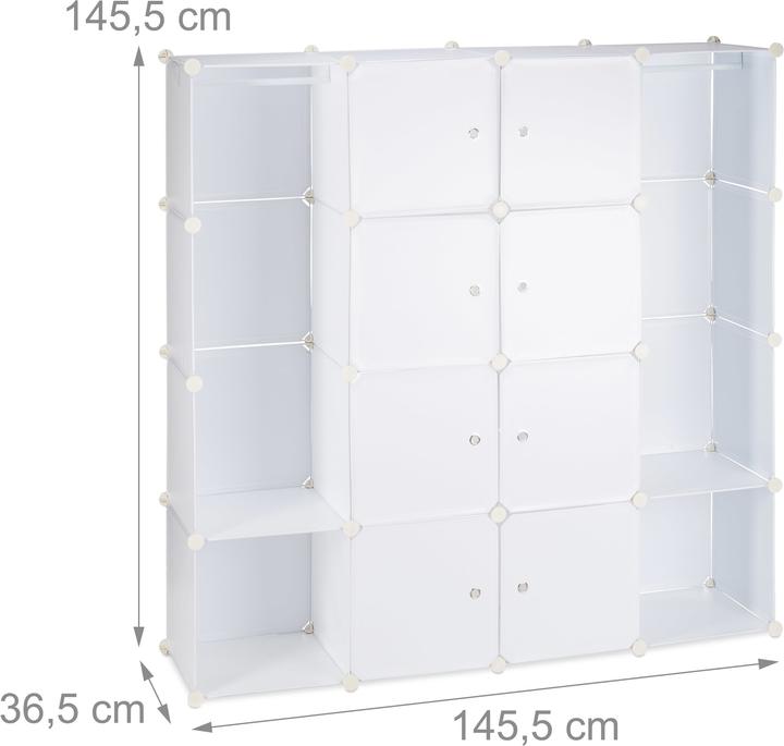 Actual product image Relaxdays 12 Compartment Modular Wardrobe (145.5 x 36.5 x 145.5 cm)
