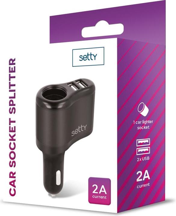 Productafbeelding Setty auto contactdoos splitter RGS-01 2x USB 2A