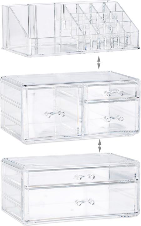 Actual product image Relaxdays Acrylic Makeup Organizer 21 Compartments