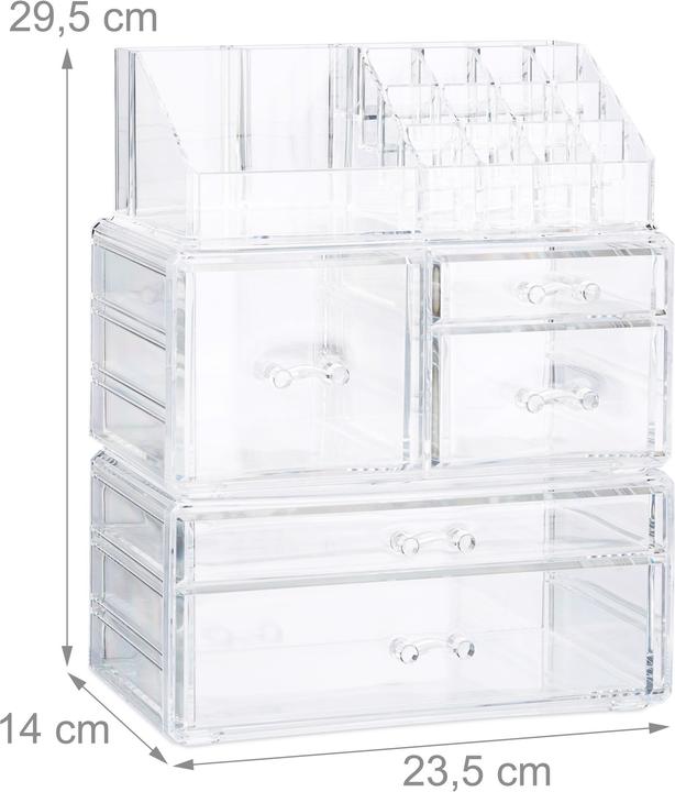 Actual product image Relaxdays Acrylic Makeup Organizer 21 Compartments