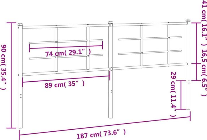 Actual product image VidaXL Headboard 180 cm (187 x 3 x 90 cm)