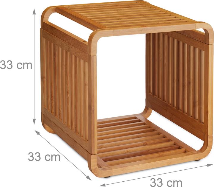 Actual product image Relaxdays Bamboo Storage Shelf (33 x 33 x 33 cm)