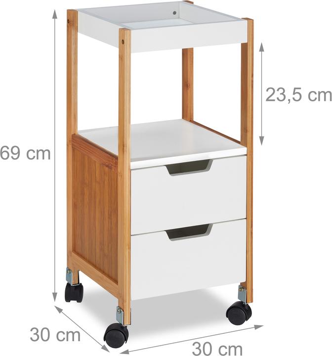 Actual product image Relaxdays Kitchen Trolley with Drawers