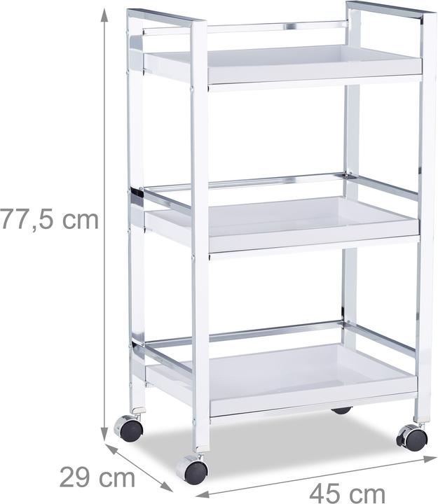 Immagine prodotto Relaxdays Carrello da servizio 3 vassoi rimovibili