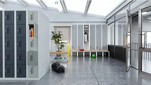 Image du produit eurokraft basic Armoire à casiers avec verrou rotatif pour cadenas, 10 casiers (80 cm, 180 cm)