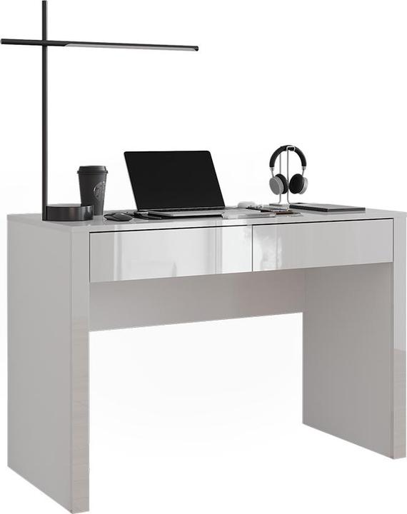 Produktbild Vichy Schreibtisch Annabelle, Weiss Hochglanz/Weiss, 110 x 50 cm mit 2 Schubladen