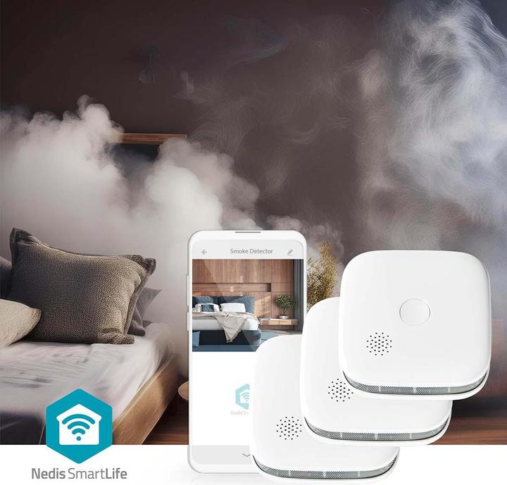 Produktbild Nedis SmartLife Rauchmelder | Wi-Fi | Batteriebetrieben | Sensorlebensdauer: 10 Jahre | EN 14604 | M