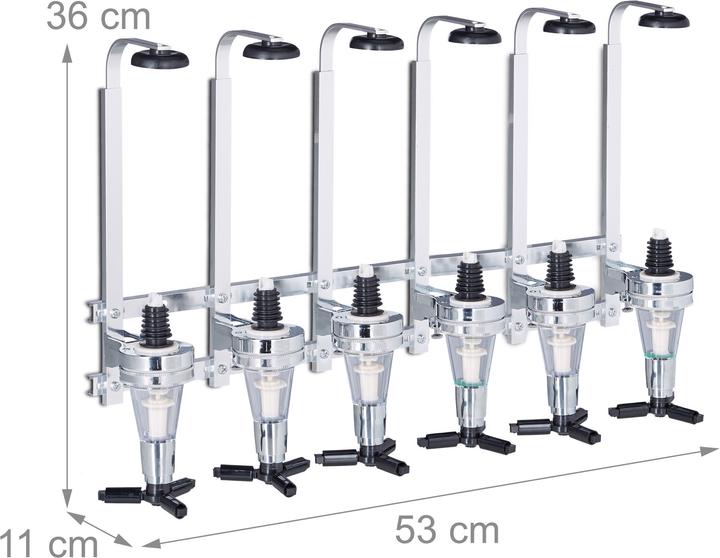 Immagine prodotto Relaxdays Spillatore da parete per alcolici (Beccuccio dosatore + versatore, Misuratore bar)