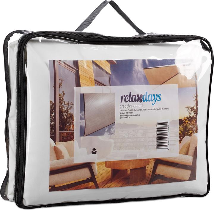 Actual product image Relaxdays White Rectangular Awning (400 x 200 x 0.5 cm)