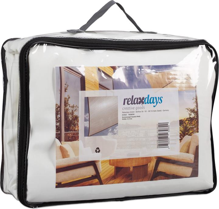 Immagine prodotto Relaxdays Tenda a vela quadrata parasole (400 x 400 x 0,5 cm)