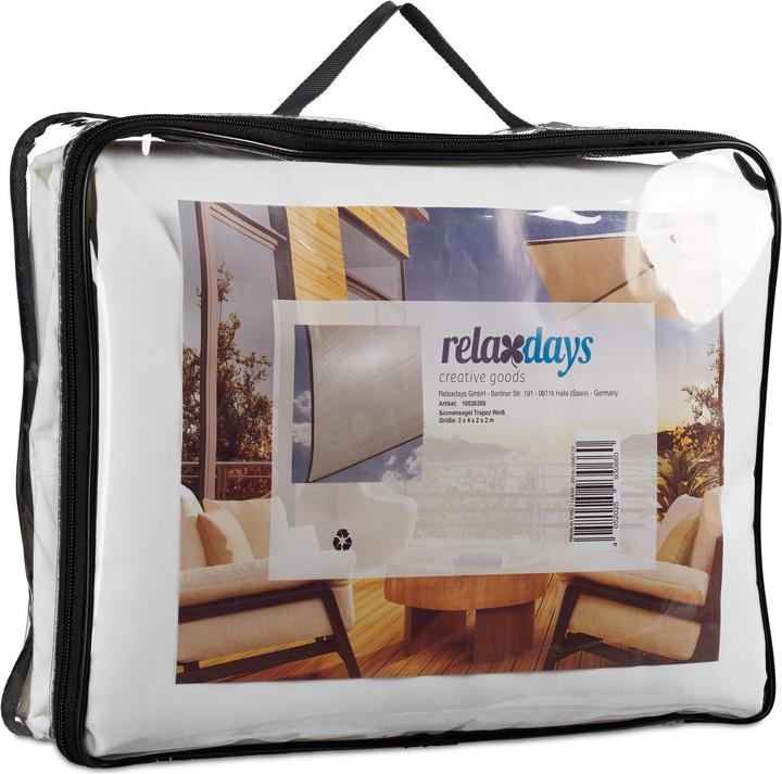 Actual product image Relaxdays White Trapeze Shade Sail (400 x 300 x 0.5 cm)