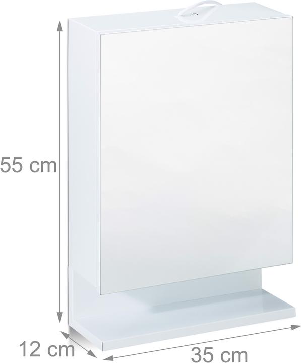 Image du produit Relaxdays Armoire de Toilette 1 Porte Miroir Prise (35 x 12 x 55 cm)