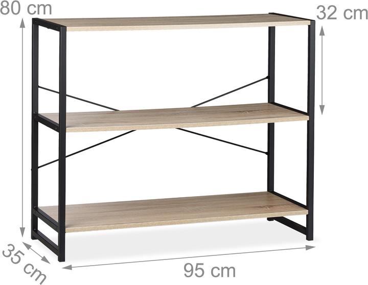 Actual product image Relaxdays Shelving Unit 3 Tiers (95 x 35 x 80 cm)
