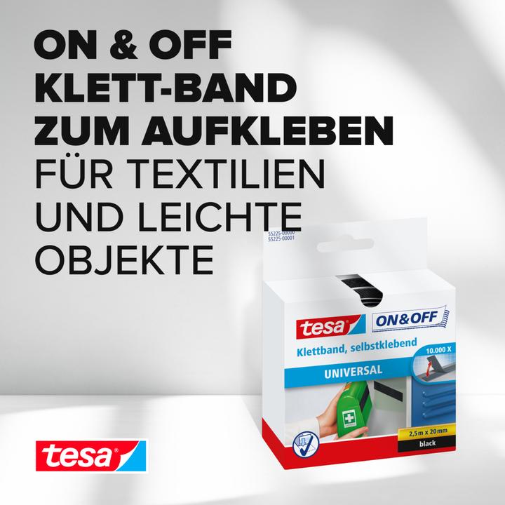 Produktbild tesa On&Off Klettband, selbstklebend (20 mm)