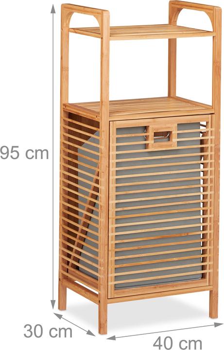 Produktbild Relaxdays Badregal mit Wäschekorb (40 x 30 x 95 cm)