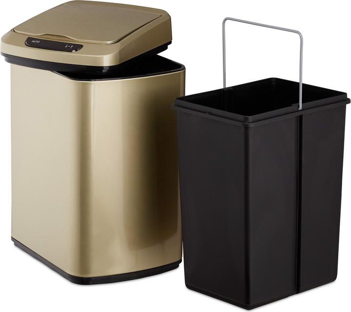 Actual product image Relaxdays Sensor Bin 12L, Trash Can With Lid & Bucket (12 l)