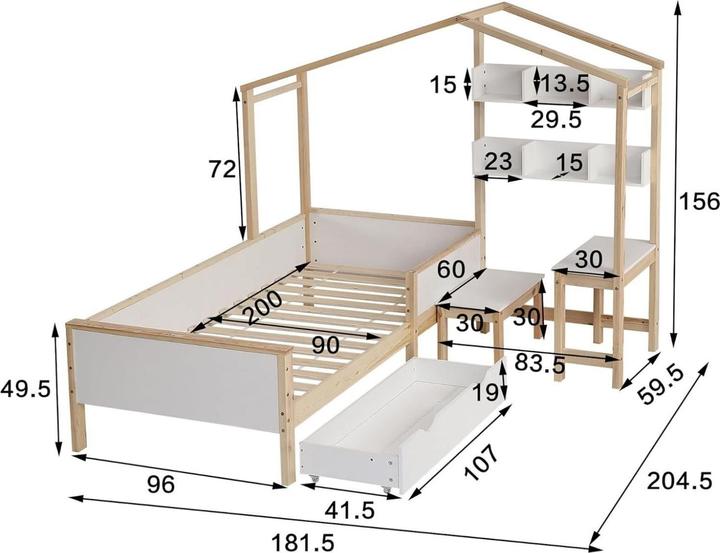 Immagine prodotto Milkii Kinderbett (90 x 200 cm)
