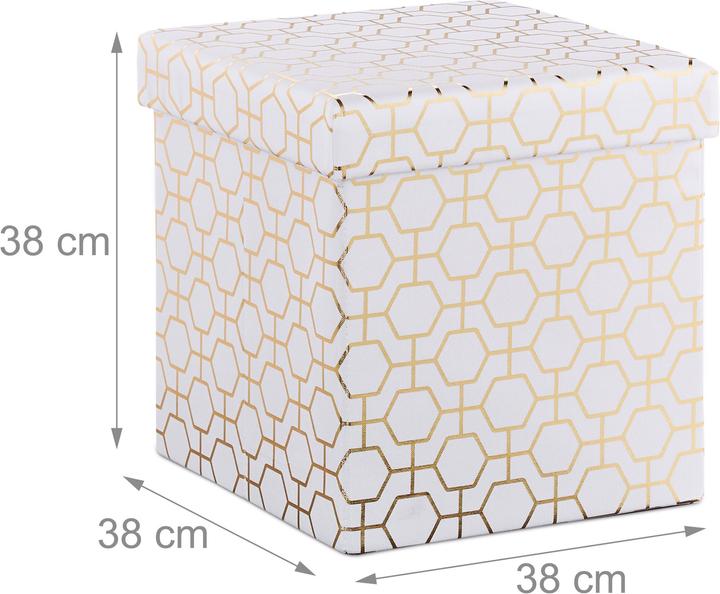 Image du produit Relaxdays Tabouret pliable, rembourré avec couvercle