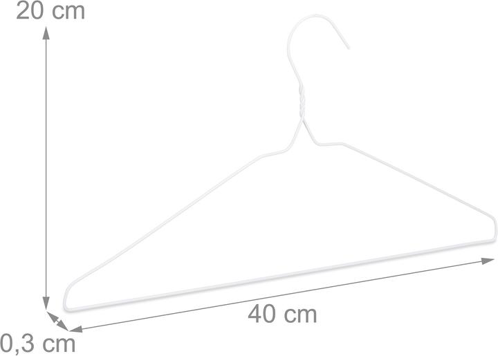 Actual product image Relaxdays Wire Coat Hangers Set of 50, Clothes Holders (50 x)