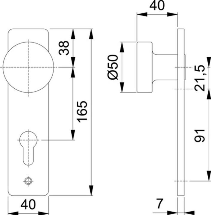 Immagine prodotto Hoppe Manopola piastra corta 58/202K Alluminio F2 Distanza 72 mm PZ (Maniglia della porta)