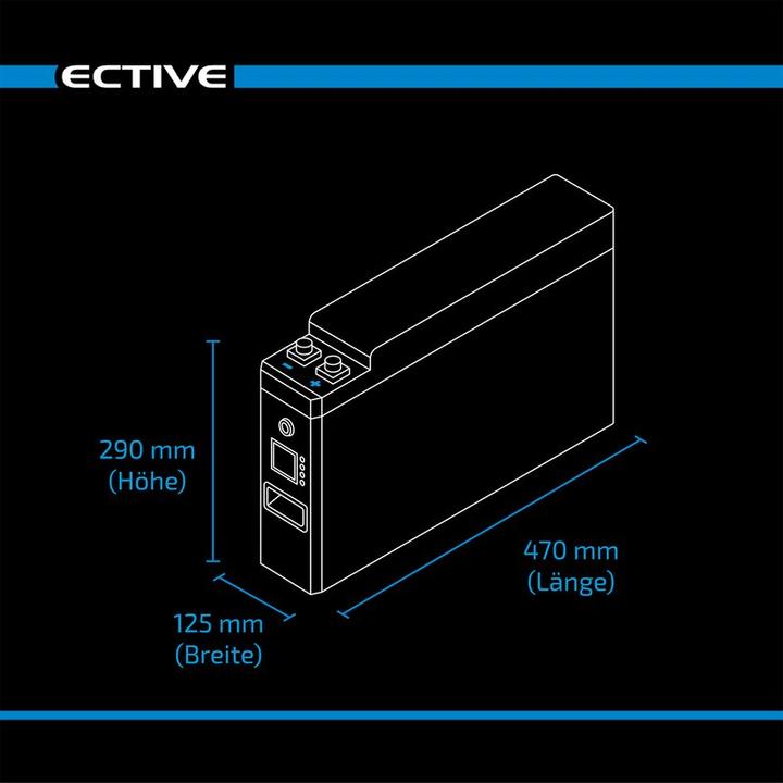 Produktbild Ective LC 120 SLIM BT 12V LiFePO4 Lithium Versorgungsbatterie 120Ah (12 V, 120 Ah)