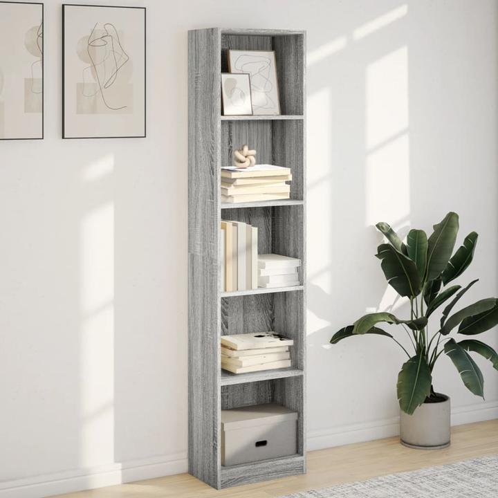 Image du produit VidaXL Bücherregal Regal Standregal Büroregal Aufbewahrungsregal Grau Sonoma (40 x 24 x 176 cm)