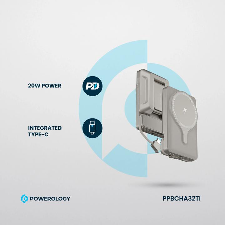 Produktbild Powerology Car Mount 5000mAh Power Bank With Magnetic Wireless Charger (5000 mAh, 15 W)