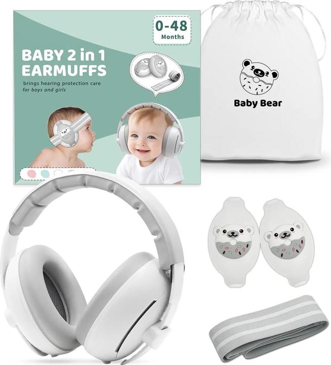 Image du produit Swissdetector Baby Earmuff - 2 en 1 - 0-48 mois - Blanc